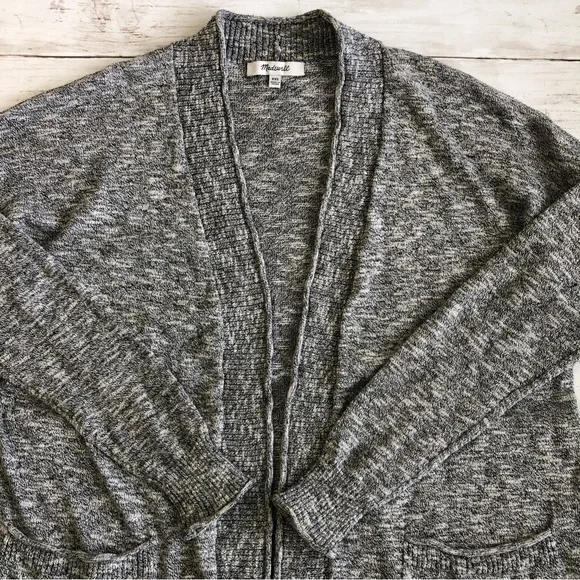 MADEWELL Women’s Heathered Grey Cardigan Knit Sweater Sz XXS - Picture 7 of 13